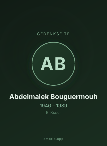 Gedenkportrait von Abdelmalek Bouguermouh