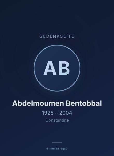 Gedenkportrait von Abdelmoumen Bentobbal