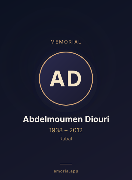 Memorial portrait of Abdelmoumen Diouri