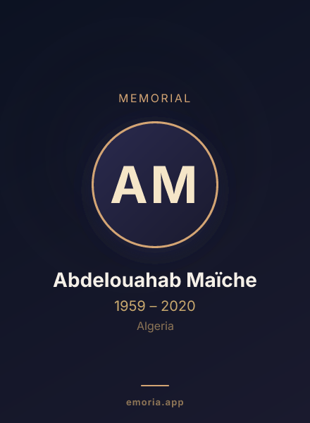 Memorial portrait of Abdelouahab Maïche