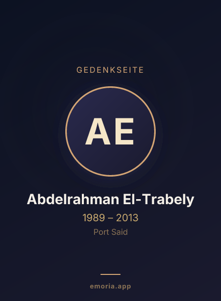 Gedenkportrait von Abdelrahman El-Trabely