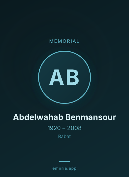Memorial portrait of Abdelwahab Benmansour