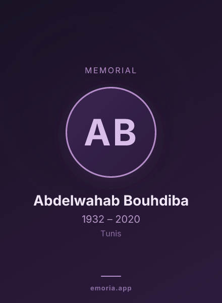 Memorial portrait of Abdelwahab Bouhdiba