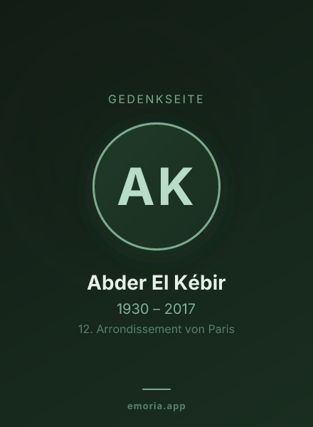 Gedenkportrait von Abder El Kébir