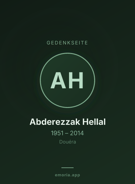 Gedenkportrait von Abderezzak Hellal