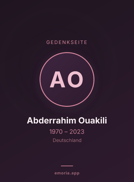 Gedenkportrait von Abderrahim Ouakili
