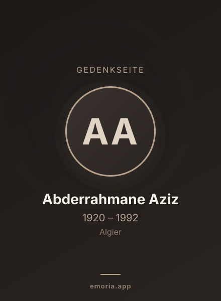 Gedenkportrait von Abderrahmane Aziz