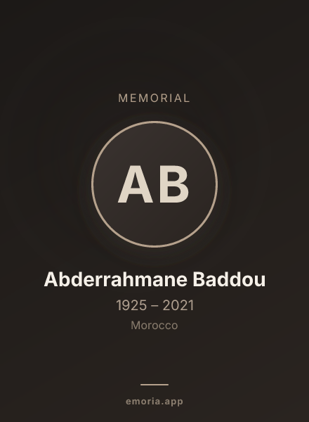 Memorial portrait of Abderrahmane Baddou