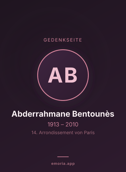 Gedenkportrait von Abderrahmane Bentounès
