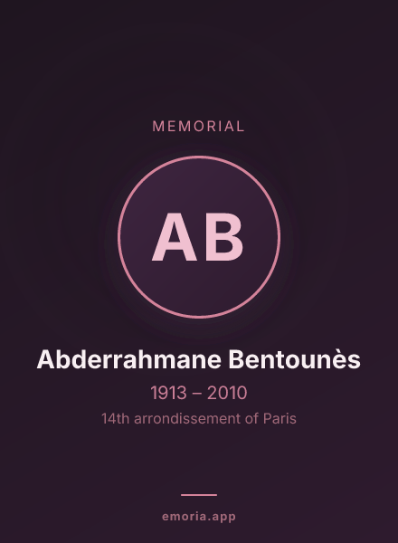 Memorial portrait of Abderrahmane Bentounès