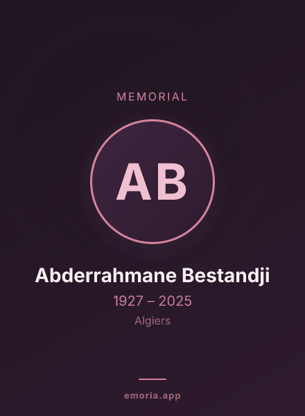 Memorial portrait of Abderrahmane Bestandji