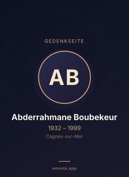 Gedenkportrait von Abderrahmane Boubekeur