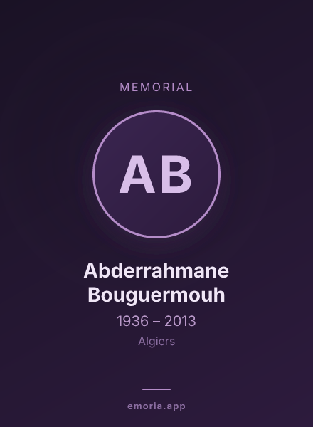 Memorial portrait of Abderrahmane Bouguermouh