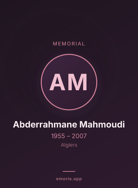 Memorial portrait of Abderrahmane Mahmoudi