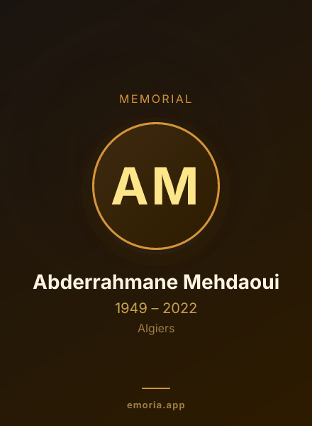 Memorial portrait of Abderrahmane Mehdaoui