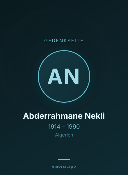 Gedenkportrait von Abderrahmane Nekli