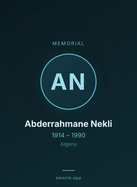 Memorial portrait of Abderrahmane Nekli