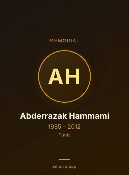 Memorial portrait of Abderrazak Hammami
