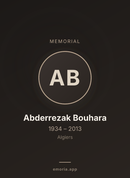 Memorial portrait of Abderrezak Bouhara
