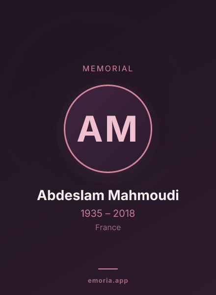 Memorial portrait of Abdeslam Mahmoudi