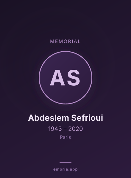 Memorial portrait of Abdeslem Sefrioui