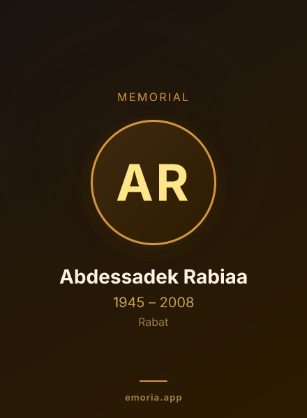 Memorial portrait of Abdessadek Rabiaa