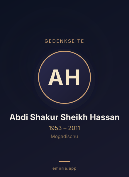 Gedenkportrait von Abdi Shakur Sheikh Hassan