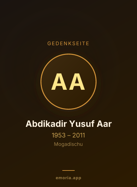 Gedenkportrait von Abdikadir Yusuf Aar