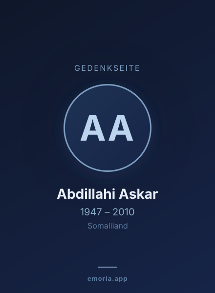 Gedenkportrait von Abdillahi Askar