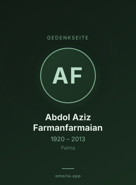 Gedenkportrait von Abdol Aziz Farmanfarmaian