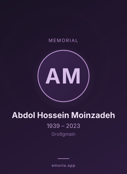 Memorial portrait of Abdol Hossein Moinzadeh