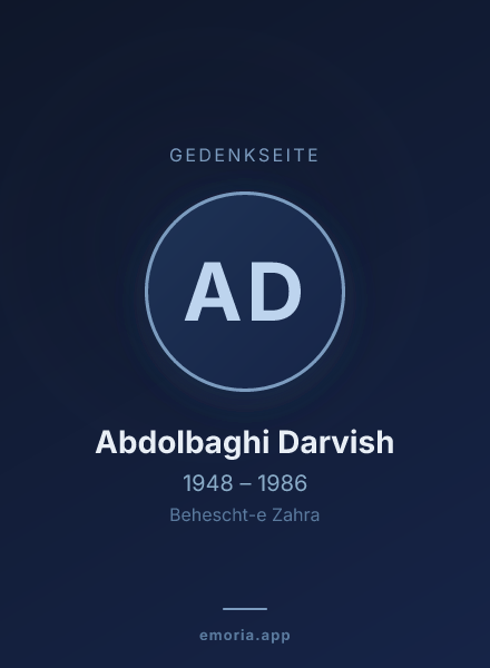Gedenkportrait von Abdolbaghi Darvish