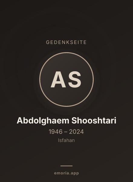 Gedenkportrait von Abdolghaem Shooshtari