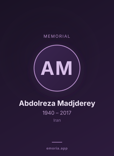 Memorial portrait of Abdolreza Madjderey