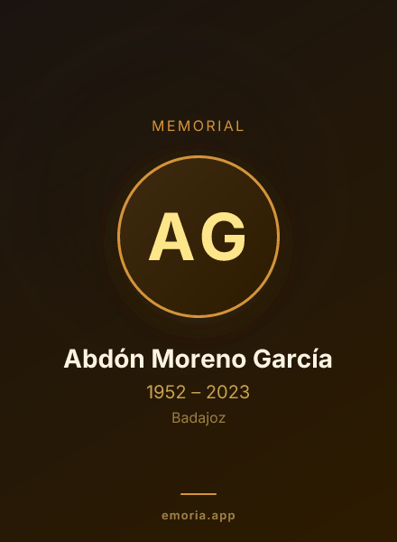 Memorial portrait of Abdón Moreno García
