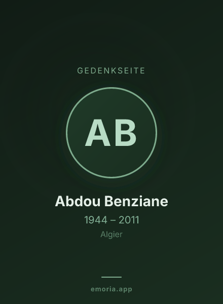 Gedenkportrait von Abdou Benziane