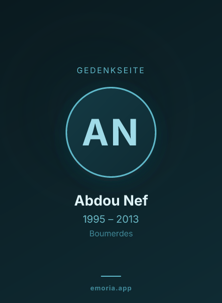 Gedenkportrait von Abdou Nef