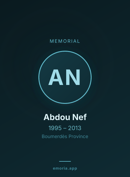Memorial portrait of Abdou Nef