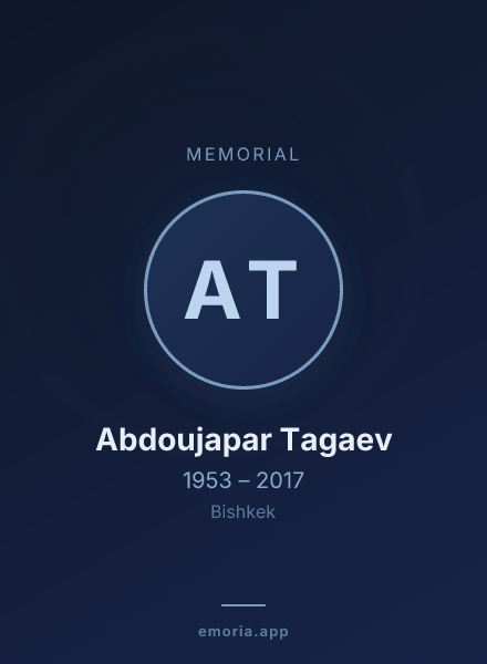 Memorial portrait of Abdoujapar Tagaev