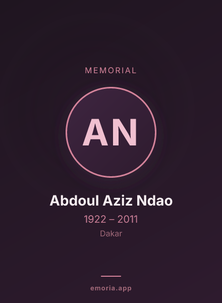 Memorial portrait of Abdoul Aziz Ndao