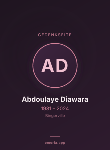 Gedenkportrait von Abdoulaye Diawara