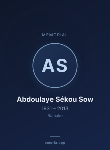 Memorial portrait of Abdoulaye Sékou Sow