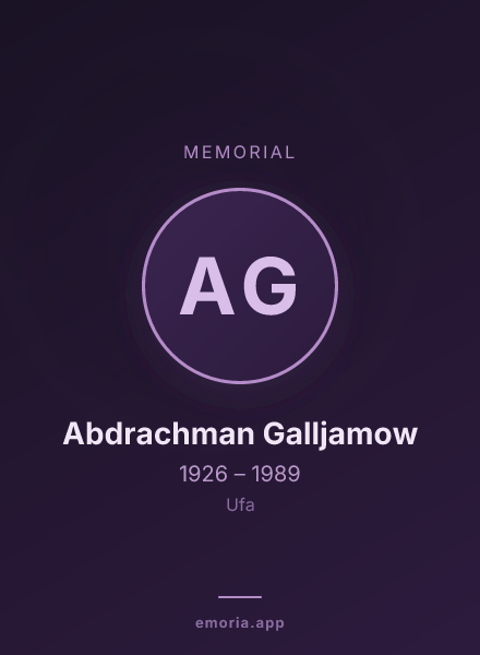 Memorial portrait of Abdrachman Galljamow