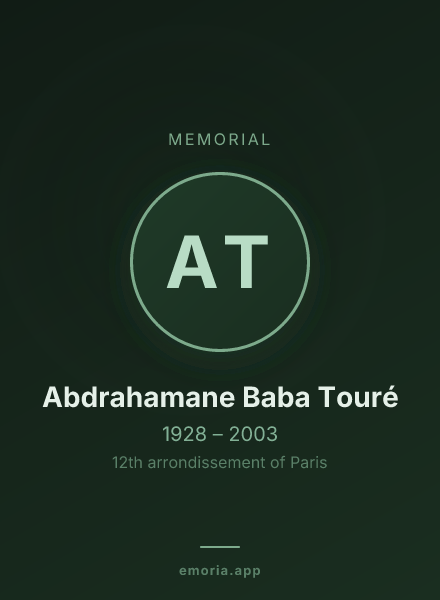 Memorial portrait of Abdrahamane Baba Touré