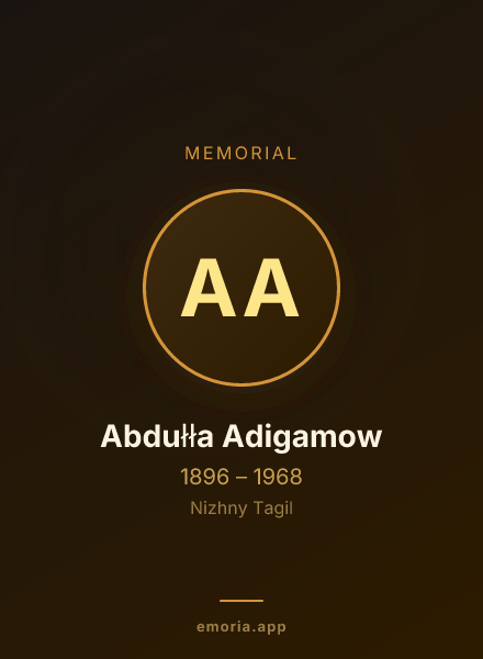 Memorial portrait of Abdułła Adigamow