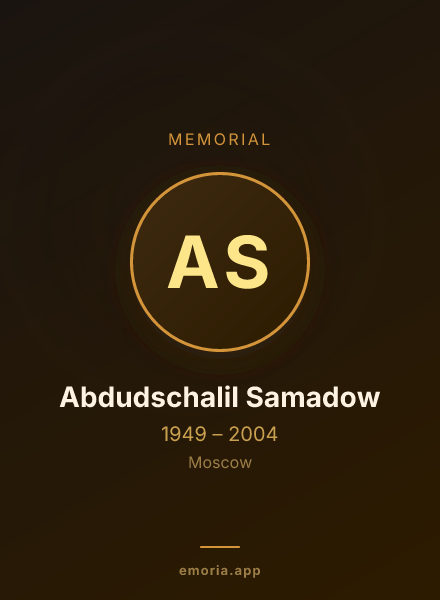 Memorial portrait of Abdudschalil Samadow