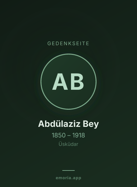 Gedenkportrait von Abdülaziz Bey