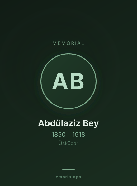 Memorial portrait of Abdülaziz Bey