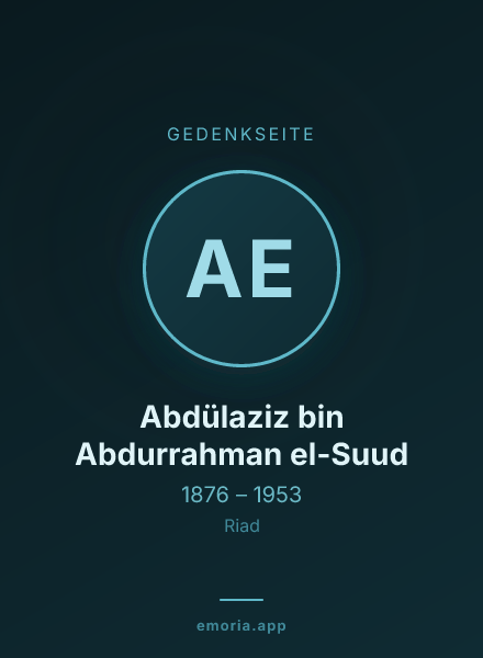 Gedenkportrait von Abdülaziz bin Abdurrahman el-Suud