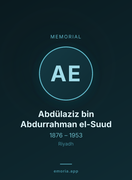 Memorial portrait of Abdülaziz bin Abdurrahman el-Suud